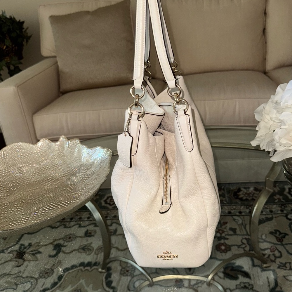 Coach Phoebe Pebbled Leather Shoulder Bag F35723 Bone Cream - Picture 5 of 16